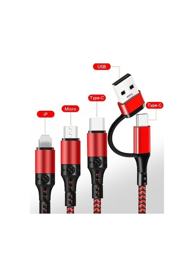 Ally Pd Apple iPhone Uyumlu Li̇Ghtni̇Ng, Type-C, Mi̇Kro Hızlı All In 1 Şarj K