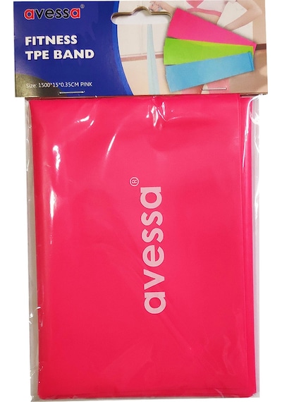 Pembe Hafif Direnç Pilates Yoga Spor Egzersiz Direnç Lastiği 1500x15x0,3 Mm Pembe