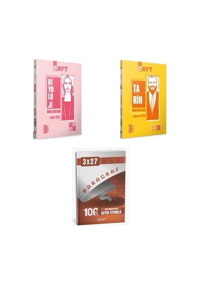 2027 Benim Hocam Ayt Biyoloji + Tarih Konu + Anla Kazan Paragraf Deneme 3'lü Set