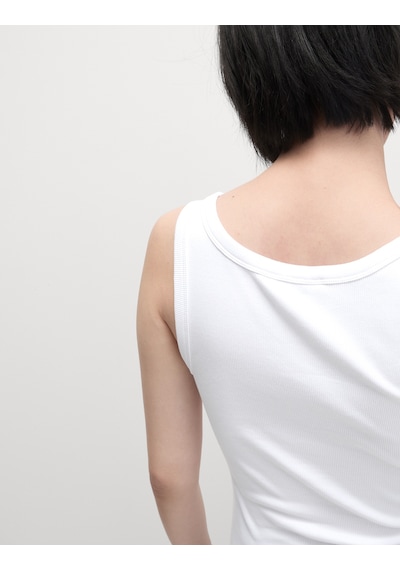 Marks & Spencer Pamuk Karışımlı Ribana Slim Fit Atlet Beyaz