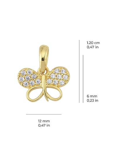 Goldkupe 14 Ayar Altın Taşlı Kelebek Kolye Ucu 0,76 Gr-3299