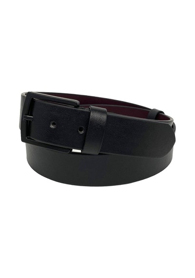 Süzer Deri Suni Deri Dikişli Model 4 CM Spor Kemer - 7000 Düz - Siyah
