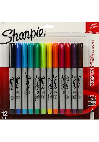Sharpie Ultra Fine Permanent Markör Karışık Renk 12'Li
