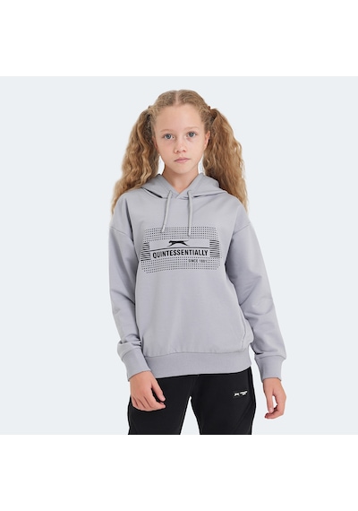 Slazenger LAYO Çocuk Kapüşonlu Taş Gri Sweatshirt