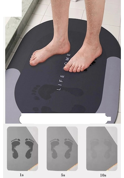 Sihirli Su Emici Kaydırmaz Banyo Paspası Banyo Ayak Matı Çok Renkli