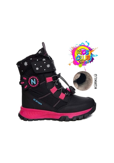 Kids Club Shoes Ndrops-014 İçi Yünlü Unisex Kar Botu Çocuk Bot Fuşya
