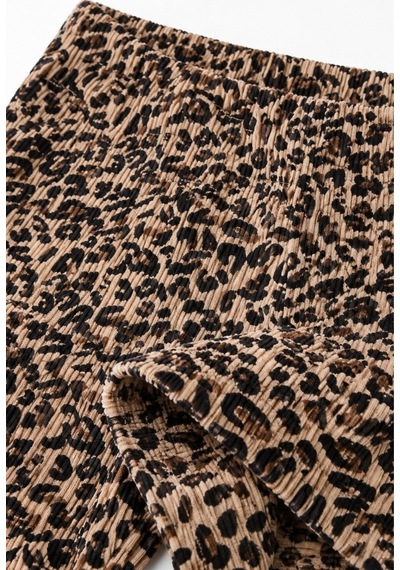 Bym Style Kız Çocuk Tayt Kaşkorse Likralı Leopar Desenli İspanyol Paça Lastikli Bel Çok Renkli