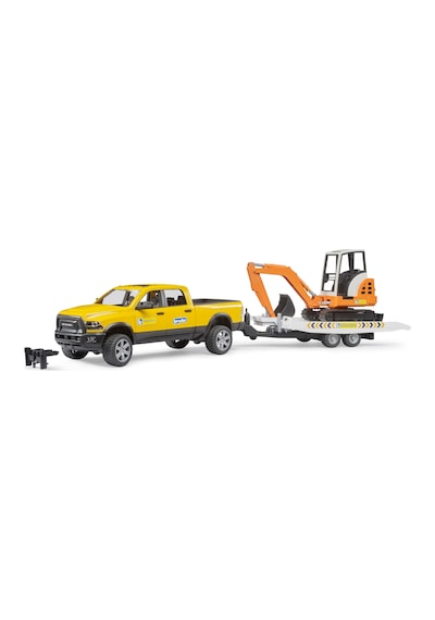 Bruder Ram 2500 Römorklu Pickup Ve Mini Ekskavatör Renkli
