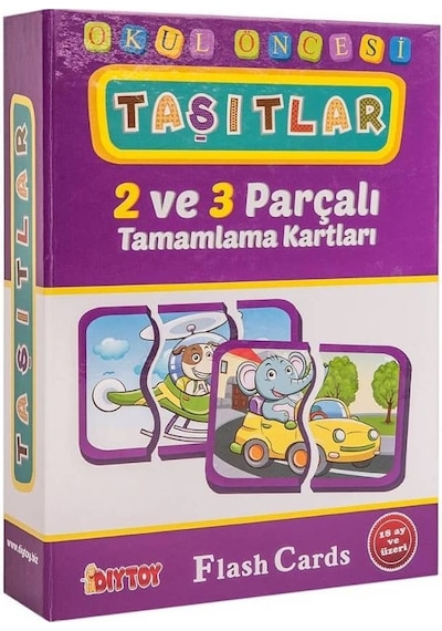 2 ve 3 Parçalı Taşıtlar Tamamlama Kartları