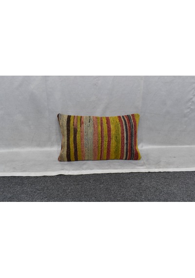 Zehra Abla Halı Yeni El Dokuma Dekoratif Lumbar Kilim Kırlent Yastık Kılıfı 6125