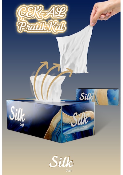 Silk Soft Çift Katlı Pratik Mendil Çek Kullan Kutu Mendil 5adet X 100mendil