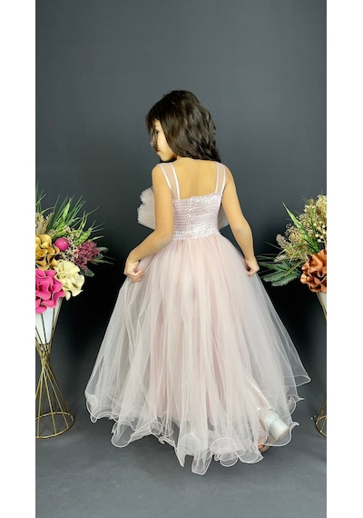 Mnk Baby & Kids Kız Çocuk Robası Katlı Özel Gün Abiye Elbise Mnk0475 001
