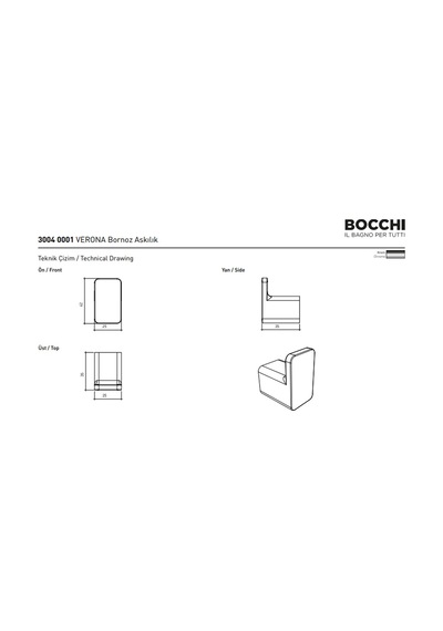 Bocchi Verona Bornoz Askılık Krom 3004-0001 Çok Renkli