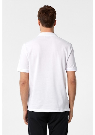 Süvari Beyaz Regular Düz Polo Yaka Tişört-37396 Beyaz
