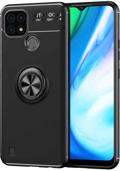 Realme C25 Kılıf Yüzüklü Kamera Korumalı Range Ring Silikon Kılıf