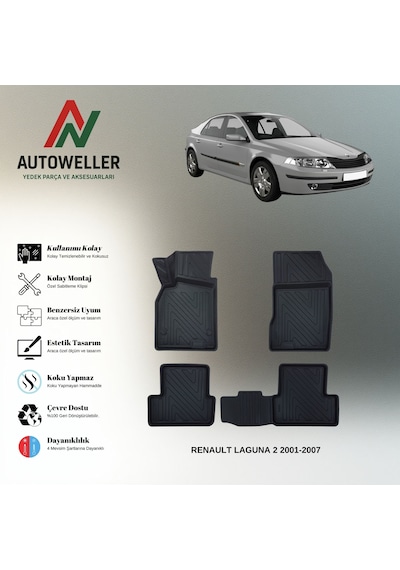 Renault Laguna 2 2001-2007 Uyumlu Havuzlu Oto Paspas