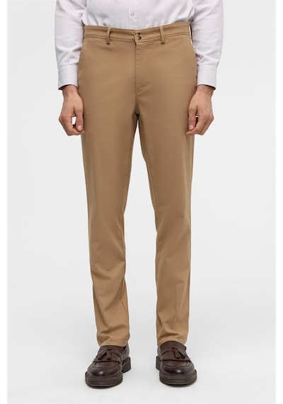 Süvari Bej Regular Armürlü Pantolon Bej
