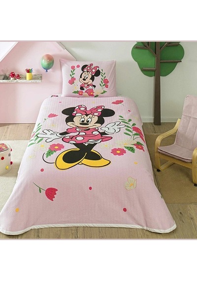 Taç Lisanslı Pike Takımı Minnie Mouse Golden Tek Kişilik
