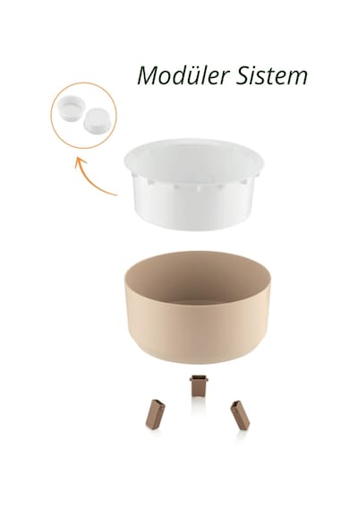 Nandy Home Tripot Model Saksı Seti Krem 3'lü