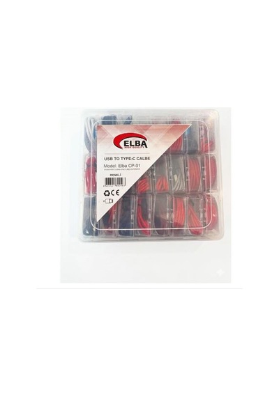 Elba Cp-01 Şeffaf Kutulu Usb To Type-c Renkli Kırmızı,lacivert,beyaz,gri,bordo 24lü Şarj Kablosu