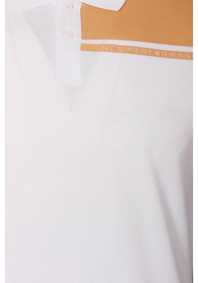 Erkek Polo Yaka Tişört Beyaz Slim Fit Ribanalı Kol T-shirt Ncs Jeans 1164-beyaz Beyaz