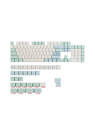 Xda Pbt Anahtar Kapağı, 133 Tuşlu Boya Süblimasyon Buzulu Beyaz Custome Anahtar Kapağı Seti Kiraz/gatron Mx Anahta