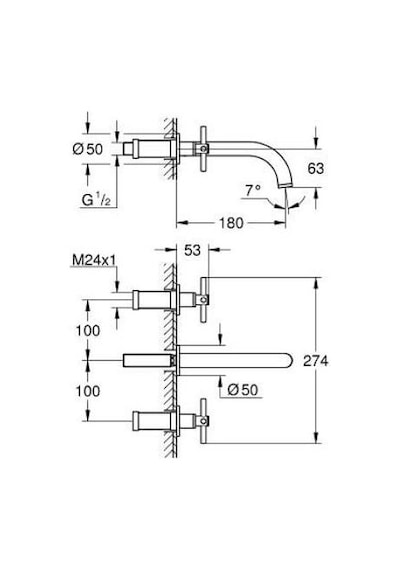 Grohe Atrio 3 Delikli Lavabo Bataryası M-Boyut - 20661GL0 Altın