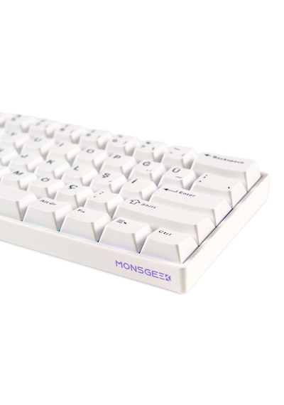 Akko Monsgeek Fun60 Max White Hall Effect Glare Manyetik Switch 8k Hz Argb Kablosuz Hotswap Türkçe Gaming Klavye
