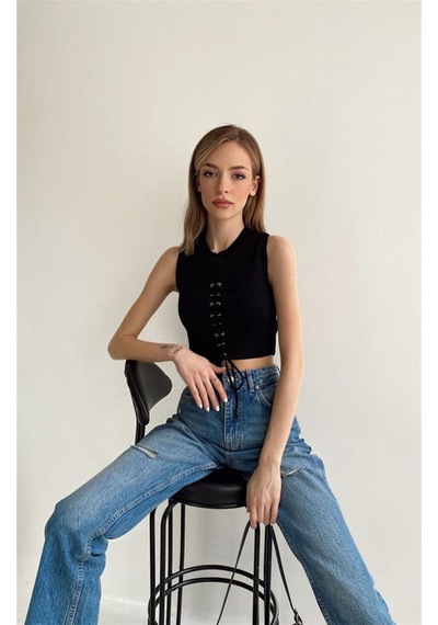 Fashion Cocktail Önden Ip Korse Dekolte Kolsuz Fitilli Süper Esnek Gümüş Boncuklu Bluz Crop Büstiyer Siyah Siyah Fashion Cocktail Önden Ip Korse Dekolte Kolsuz Fitilli Süper Esnek Gümüş Boncuklu Bluz Crop Büstiyer Siyah Siyah
