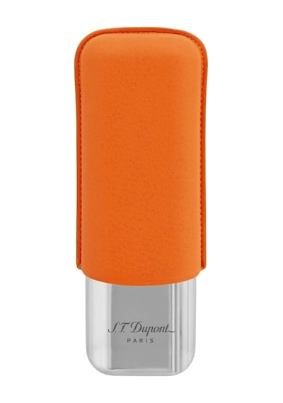 S.t. Dupont Deri Metal Puro Kılıfı Orange/krom 2li 60ring