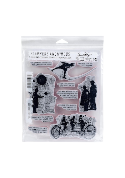 Tim Holtz - Stampers Anon Cling Rbbr Damga Seti Teorileri, Çok Renkli, Tek Boyut