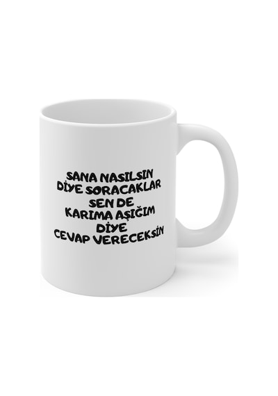 Sana Nasılsın Diye Soracaklar Hediyelik Baskılı Porselen Beyaz Lüks Kupa Bardak Beyaz