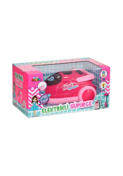 Büyük Boy Pilli Oyuncak Elektrikli Süpürge Pembe