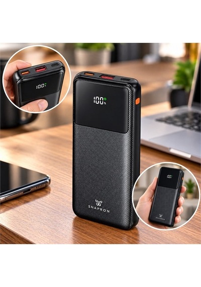 Snapron Snp 3015 22.5w Pd 10000 Mah Lcd Ekranlı Siyah Hızlı Şarjlı Powerbank Diğer