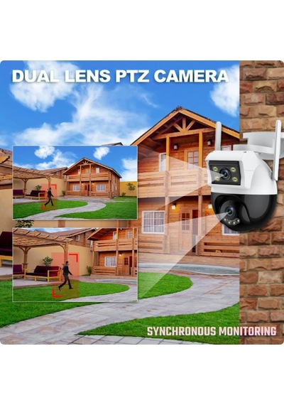 Qasul 4k 8mp Güvenlik Kamerası Wıfı Çift Lens Açık Akıllı Ev Koru