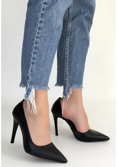 Hrşytrend Herşeytrend Pley Siyah Cilt Stiletto Ayakkabı Siyah