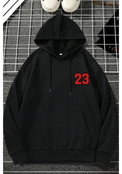 California 23 Baskılı Oversize Sweatshirt Siyah