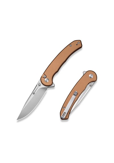 Sencut Ingot Coyote Brown Aluminum Handle Stonewashed D2 Blade Kamp Çakı Kahverengi