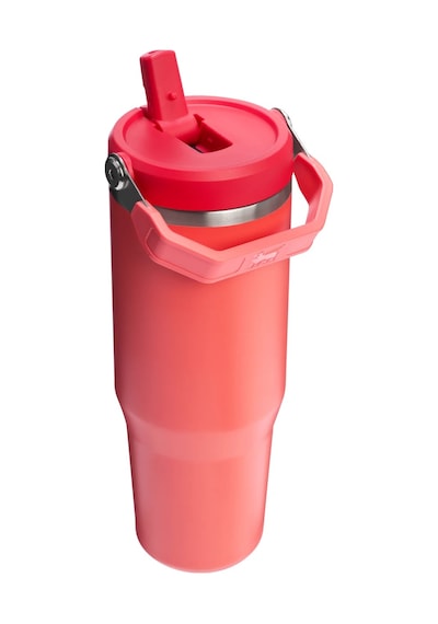 Stanley The Iceflow Flip Straw Pipetli Termos Bardak 0,89 Lt 30 Oz - Hot Coral Mercan