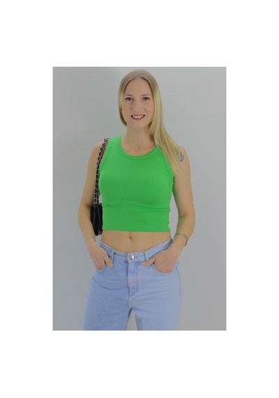 Rouge Basıc Kaşkorse Halter Krop Benetton Yeşil