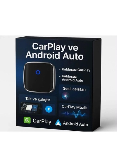 Tr 2'si 1 Arada Kablosuz Carplay Ve Android Auto Adaptörü Yeni Nesil Car Mp3