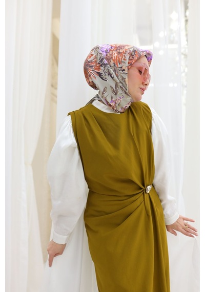 Silk Home Twill İpek Eşarp 11457-08 Gri, Gümüş, Leylak, Turuncu