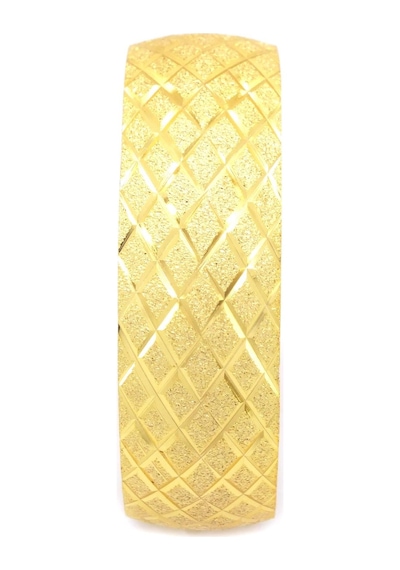 Ferizz Altın Kaplama Baklava Desen Bilezik 2 Cm Blz-3035 Altın