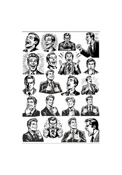Siyah Beyaz Adam Sticker Set