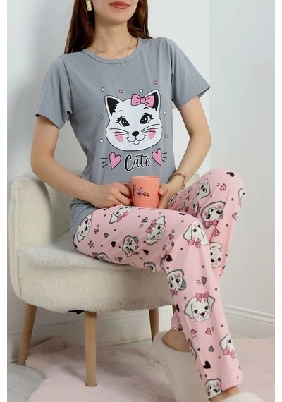 Seka Store Seka Süprem Baskılı Pijama Takım Gripembe - 50774.1773. Çok Renkli