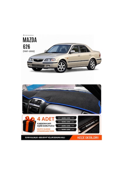 Mazda 626 1997-2002 Uyumlu Torpido Koruma, Torpido Örtüsü, Torpido Kılıfı - Siyah Mavi