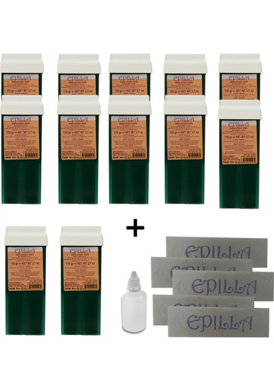 Epilla Mavi Kartuş Roll-On Sir Ağda 110 G 12'li + Ağda Bezi 5 Paket + Ağda Yağı 50 ML