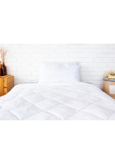 HİG HOME Tek Kişilik Yüksek Kalite Mikrofiber Lüks Yorgan Beyaz 
