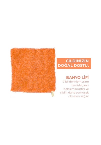 Extra Esnek Turuncu Banyo Lifi Malzemeden Üretilmiş 30x40 Cm Tüm Cilt Tiplerine Uygun