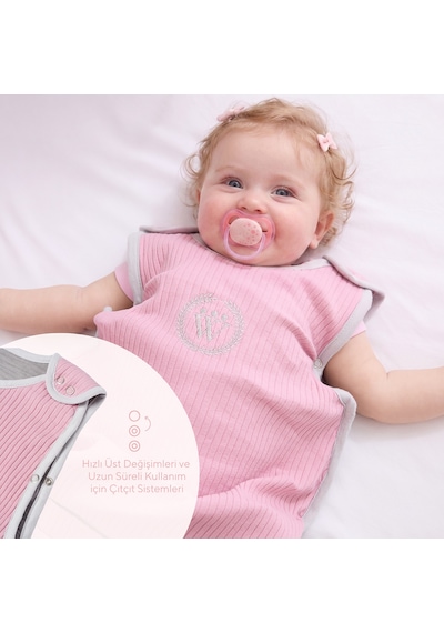 Diawoo Cocoon 4 Mevsim Merino Uyku Tulumu,org. Pamuk Dış Yüzey , 0 - 12 Ay Ayarlanabilir Pembe Pembe 0 - 1 Yaş